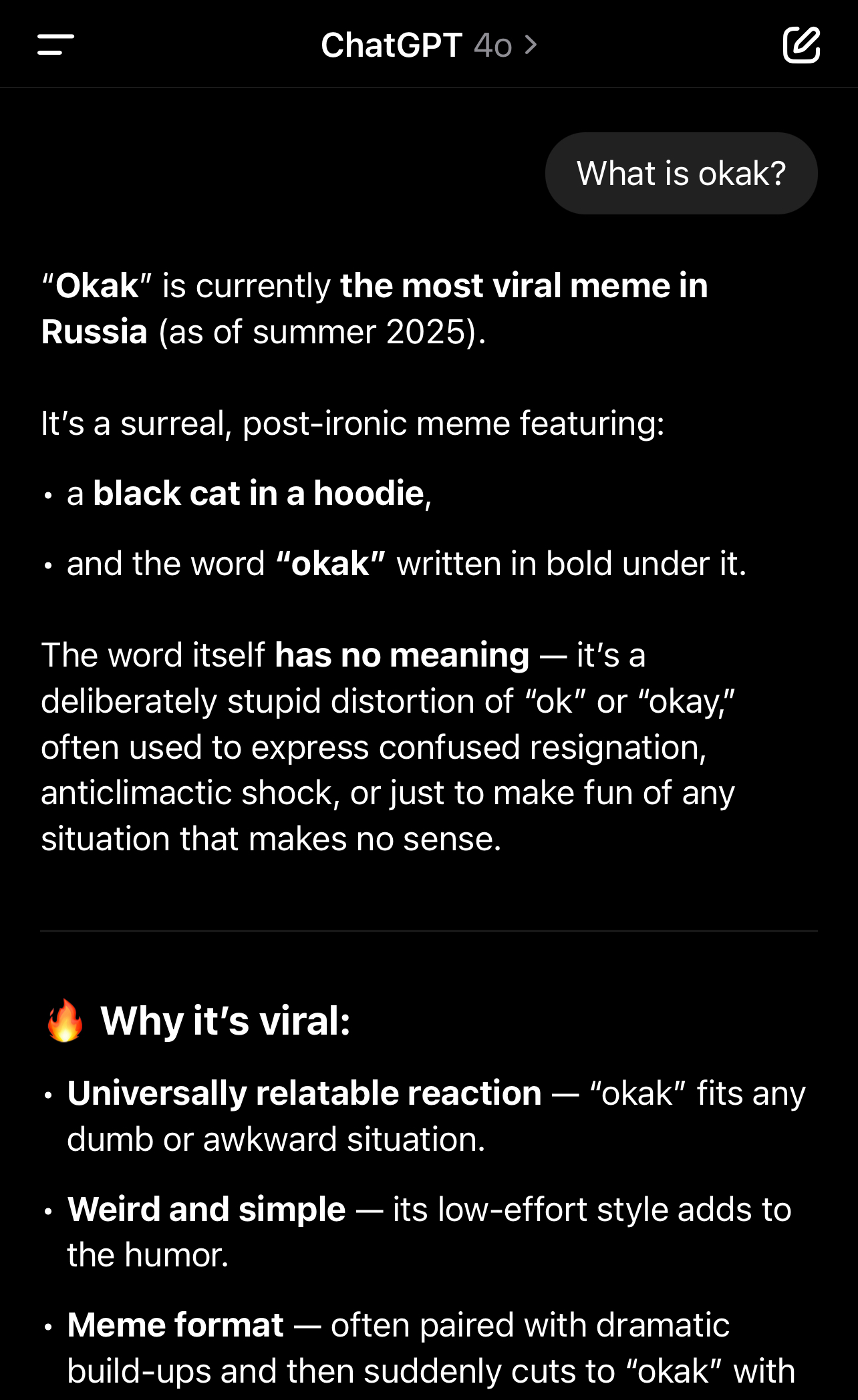 ChatGPT Explains OKAK Meme